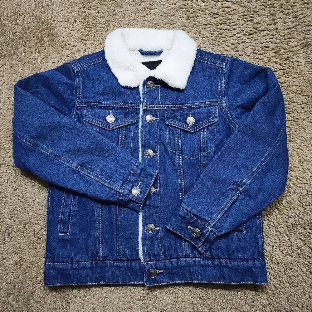 RSQ Kids Sherpa Jean Denim Jacket Large -T